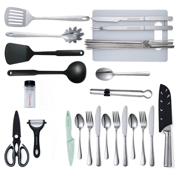 Camping Cooking Utensils Set Camp Kitchen Portable Kits -...